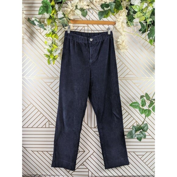 Brandy Melville Navy Blue Corduroy Tilden Pants Slim stretch waist size small - Picture 1 of 7
